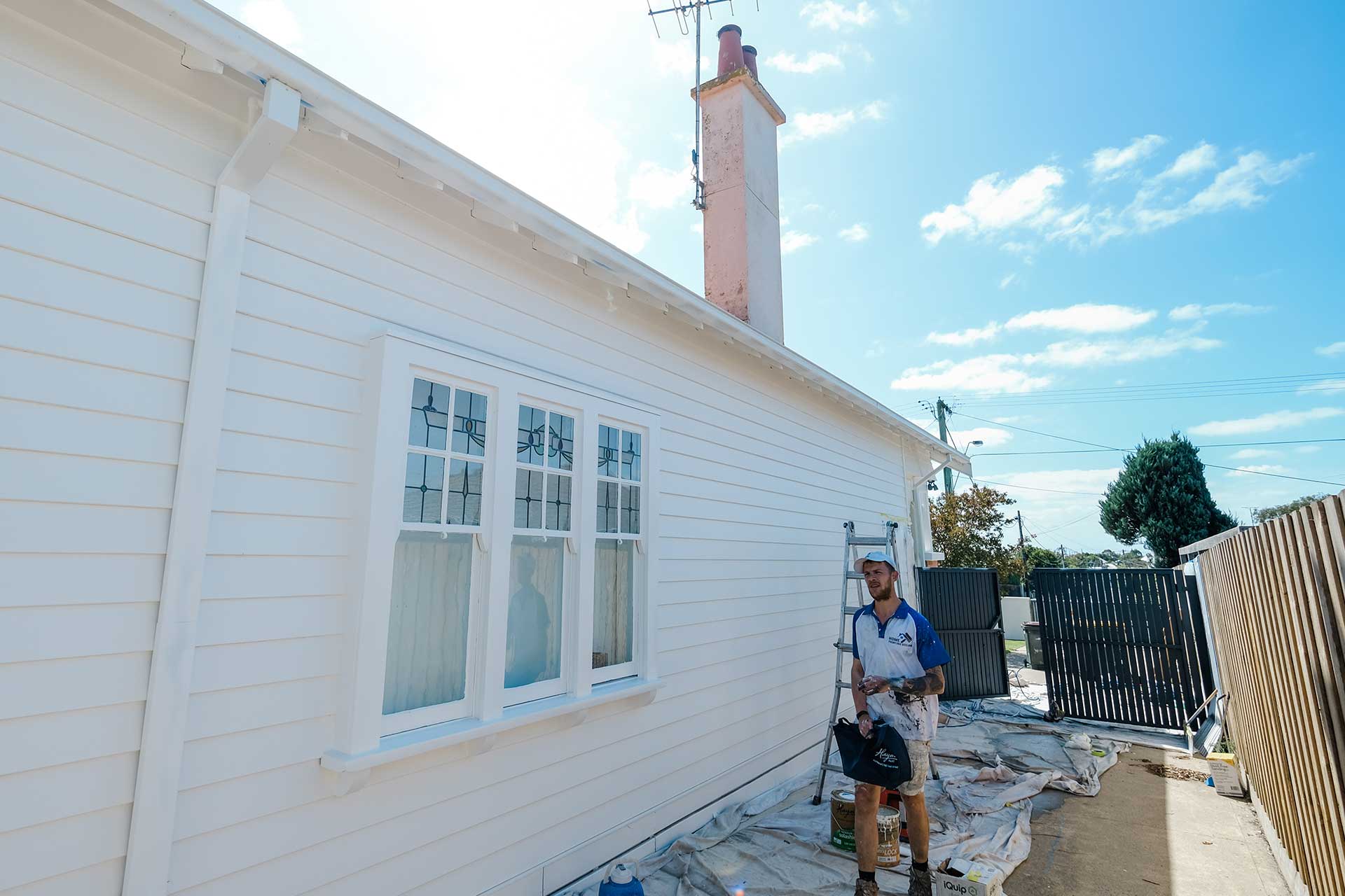 Weatherboard white painting